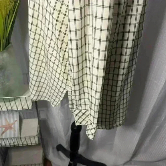 J Jill Women’s XL Plaid Long Sleeve Rayon Tunic Button Up Back High Collared Top - Picture 5 of 13
